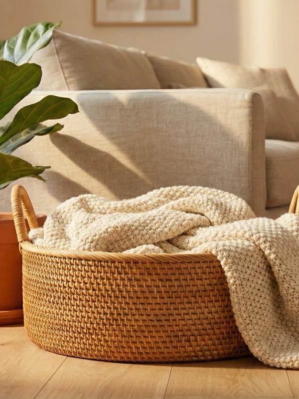 Rattan Storage Basket - Styled